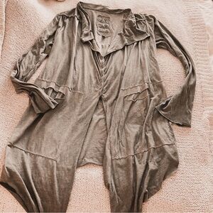 Pete+Greta Johnny Was draped comfy charcoal lightweight cotton cardigan snap